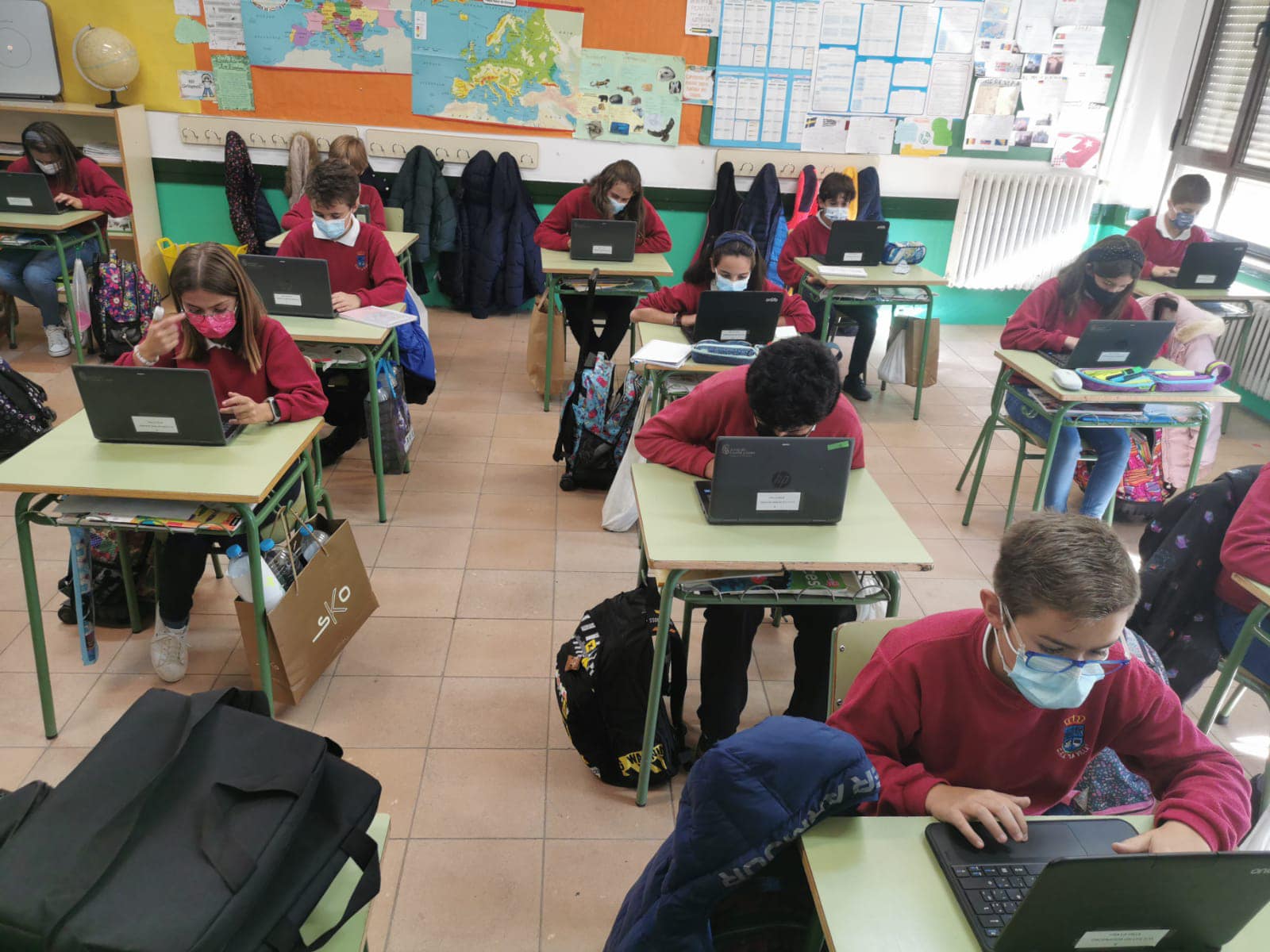 Una de las aulas del Colegio La Villa, de Peñafiel