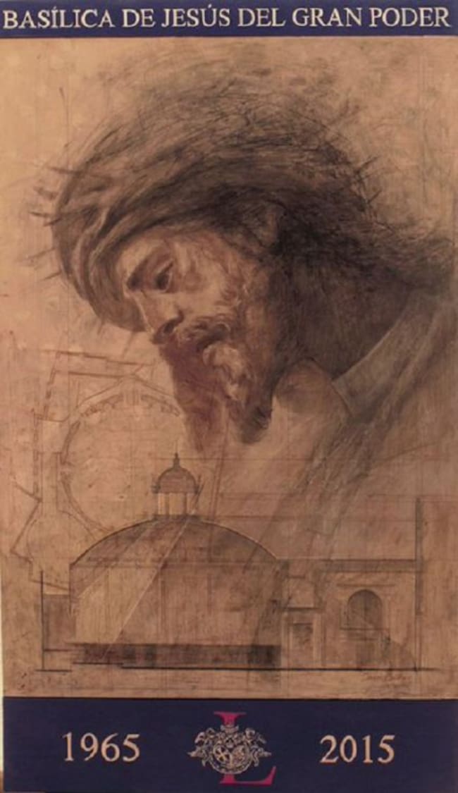 Cartel del 50º aniversario de la Basílica del Gran Poder, obra de Daniel Bilbao Peña