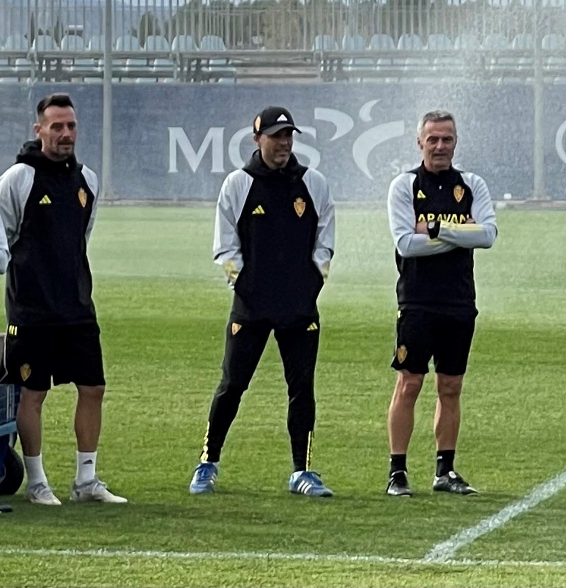 Escribá, a la derecha, ha dirigido el entrenamiento de este miércoles en la Ciudad Deportiva