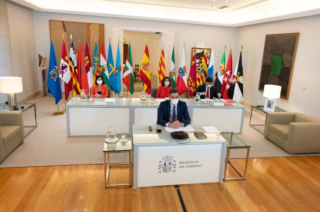 El presidente Sánchez, durante la reunión de la Conferencia de presidentes.