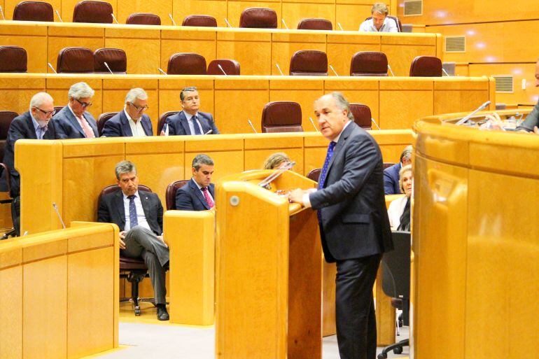 El alcalde de Algeciras y Senador, José Ignacio Landaluce, en la tribuna de oradores 