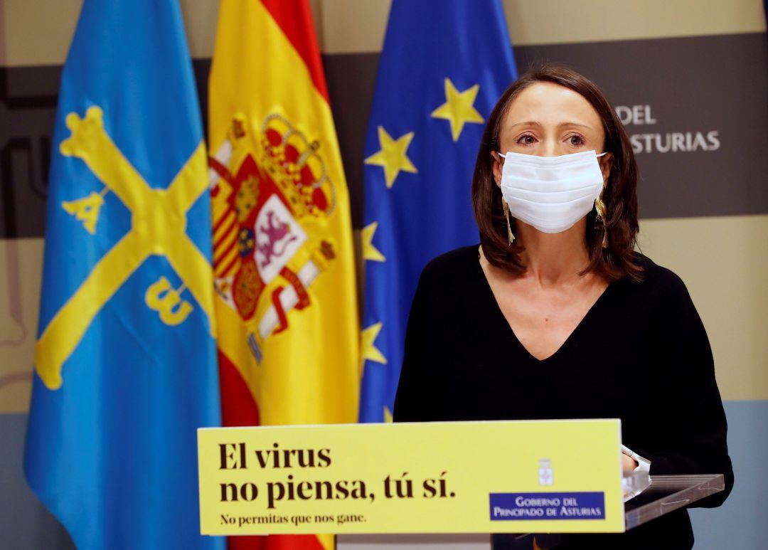 La portavoz del Gobierno regional, Melania álvarez, durante la rueda de prensa.