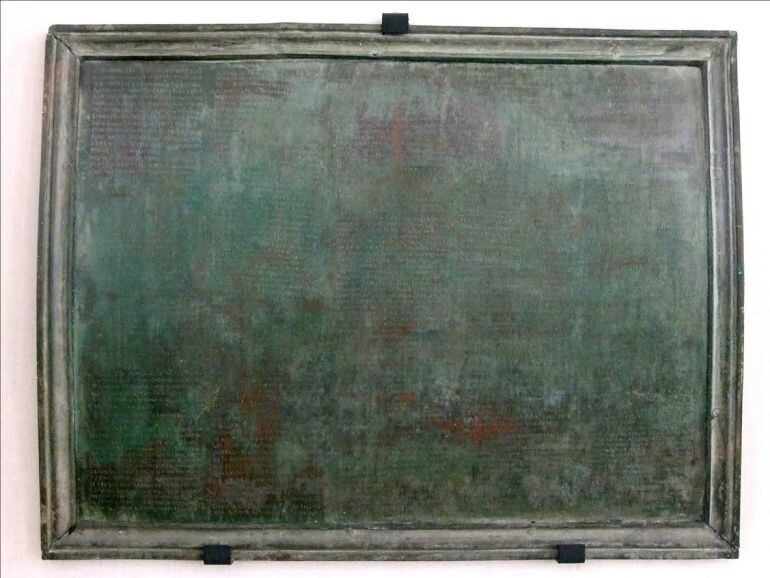 Lex Flavia Malacitana, expuesta en el Museo Arqueológico Nacional