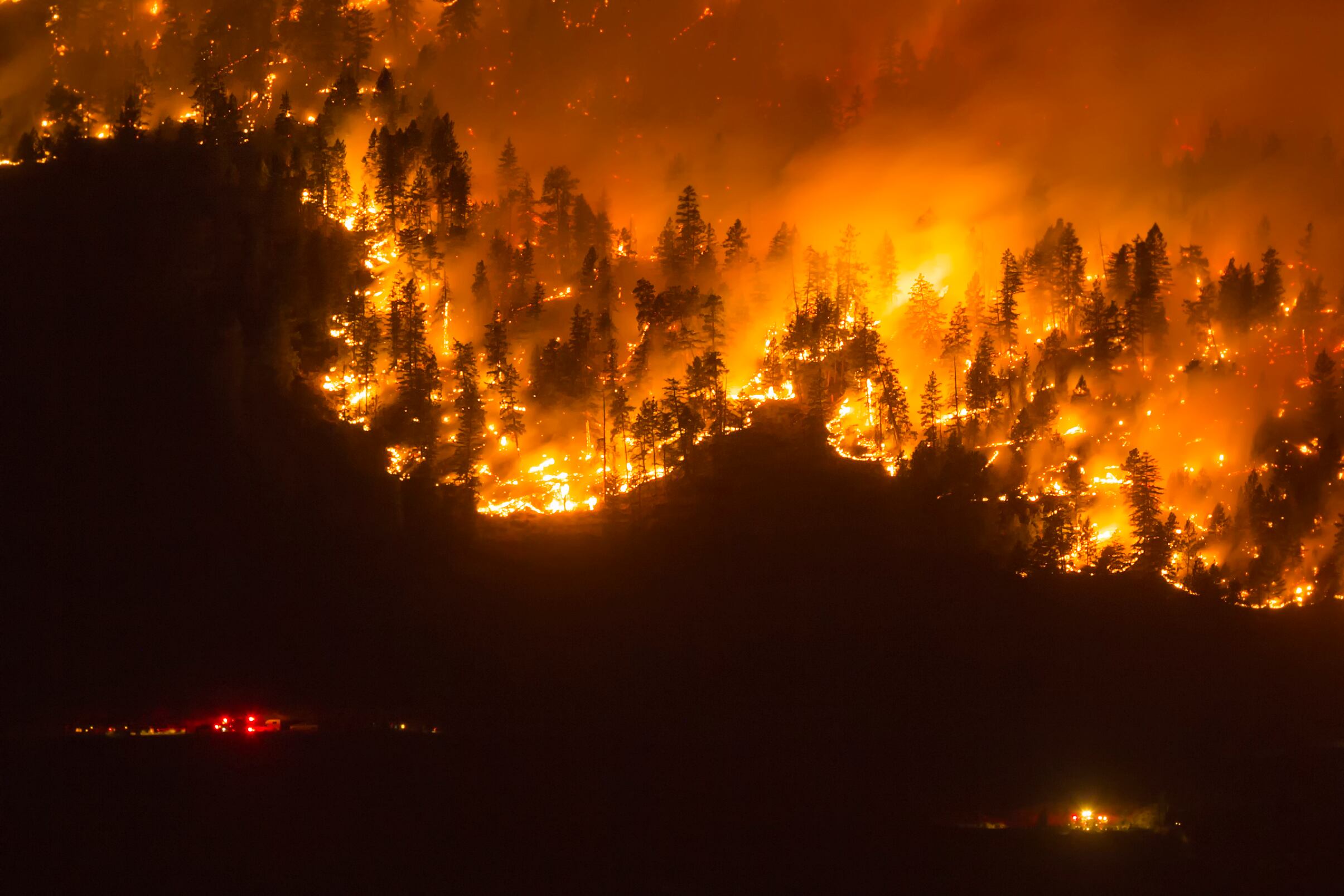 Incendio forestal producido en Canadá