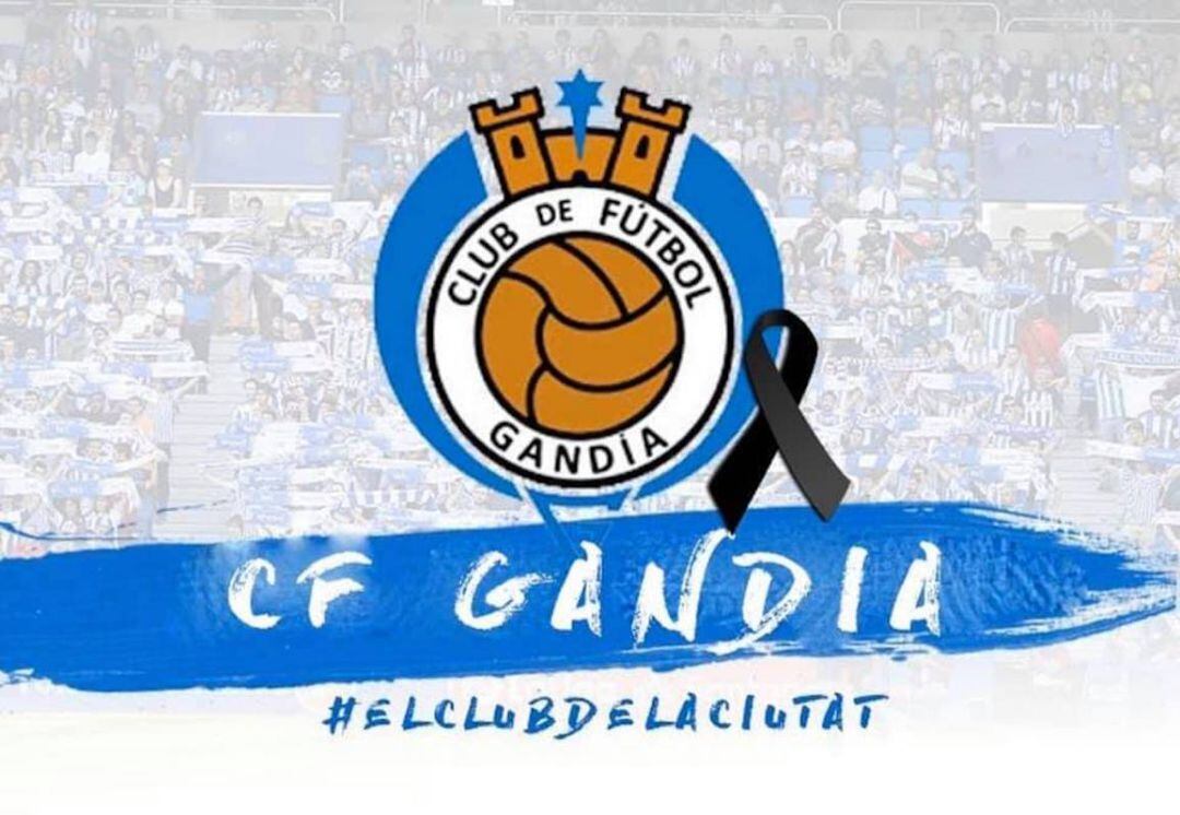 Imagen de las condolencias del CF Gandia