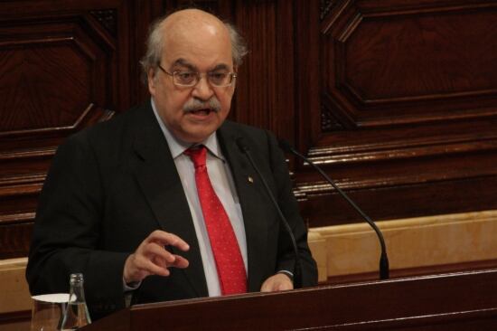 El conseller d'Economia, Andreu Mas-Colell, al Parlament