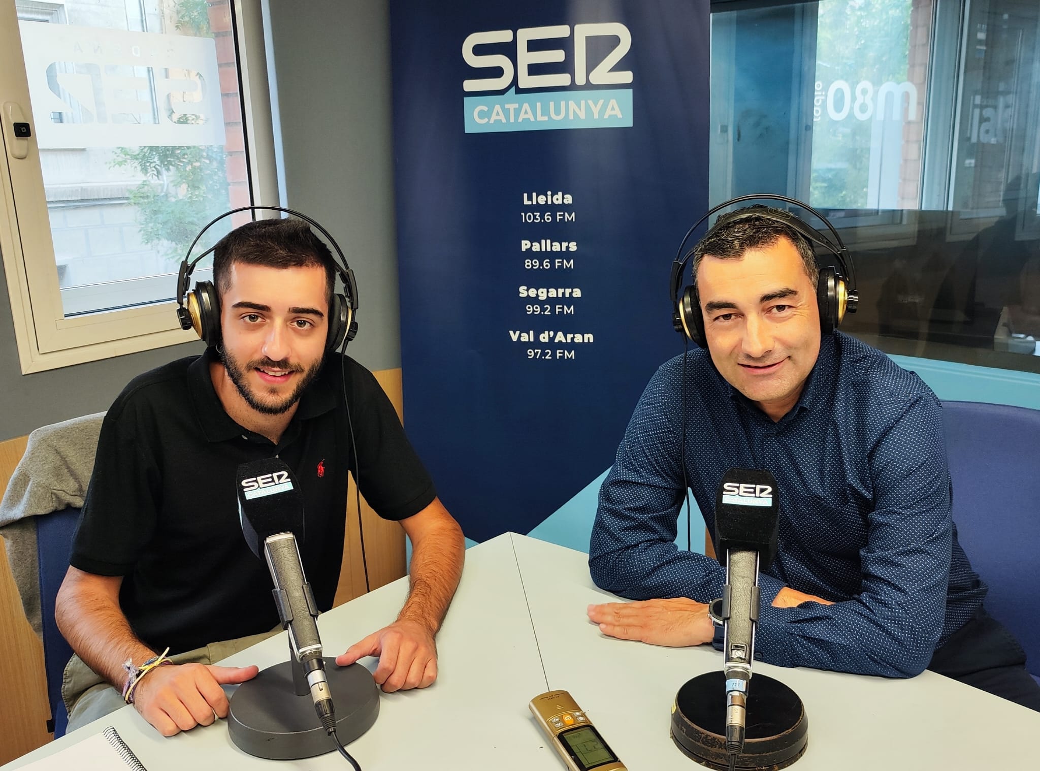 A l'esquerra Eduard Murgó, alcalde de Montoliu de Lleida i a la dreta Agustí Jiménez, alcalde de Torre-Serona.