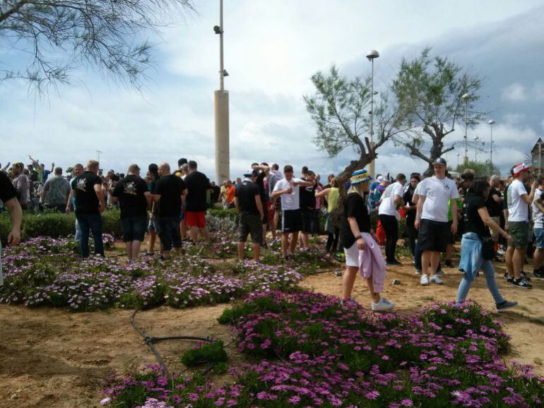Turistas en Playa de Palma consumiendo alcohol en la vía pública
