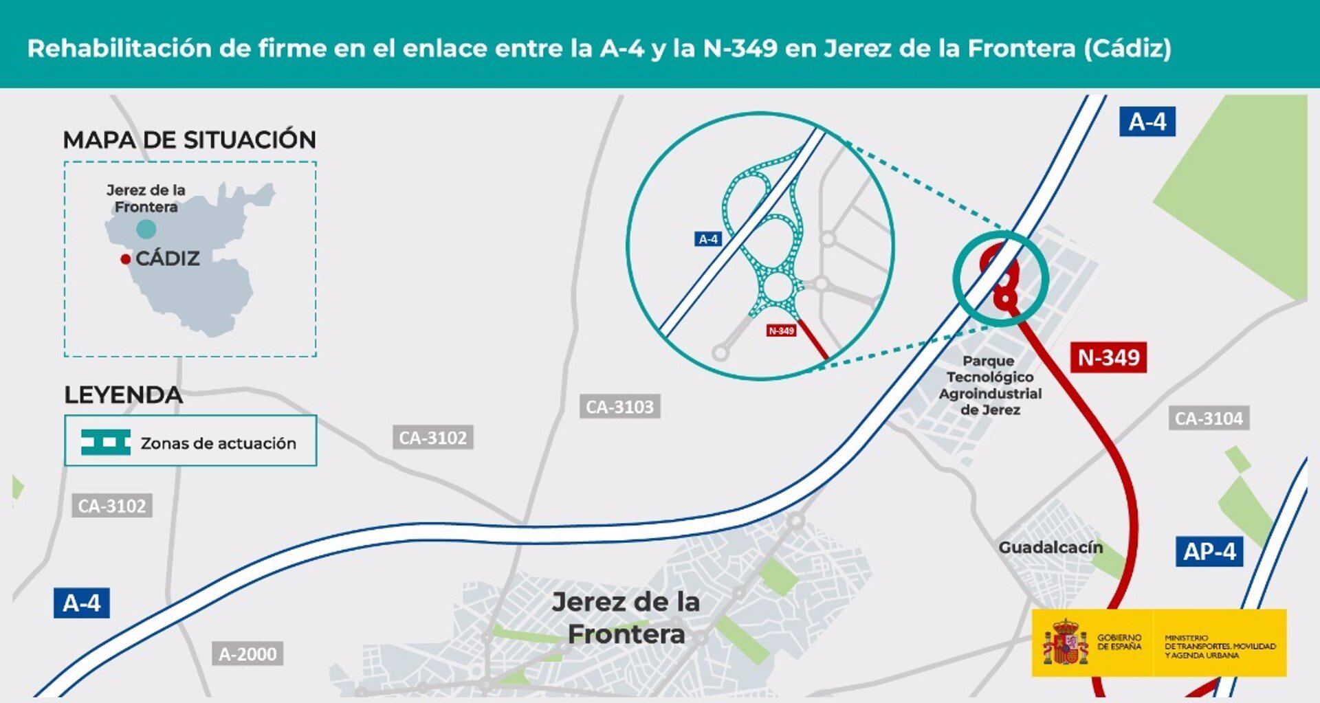 Actuación entre la A-4 y la N-349 en Jerez