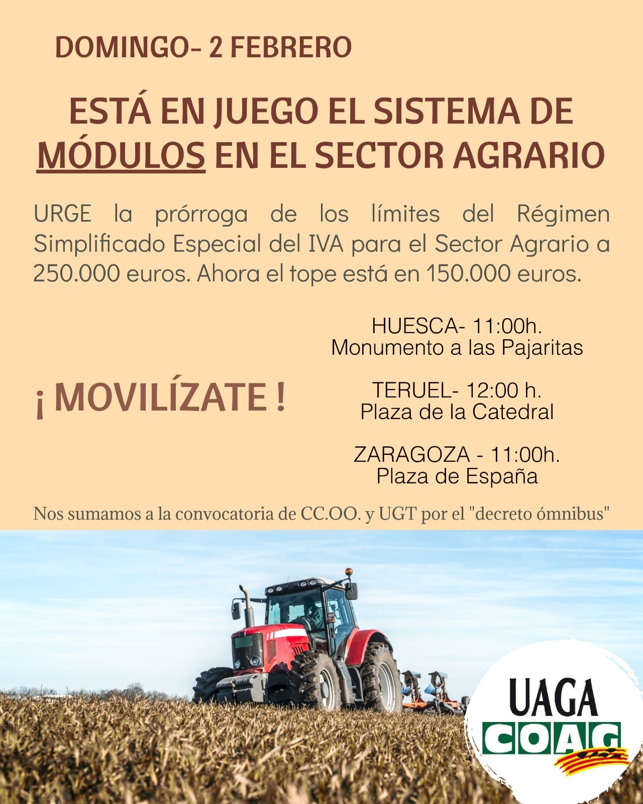 Cartel de la movilización de UAGA