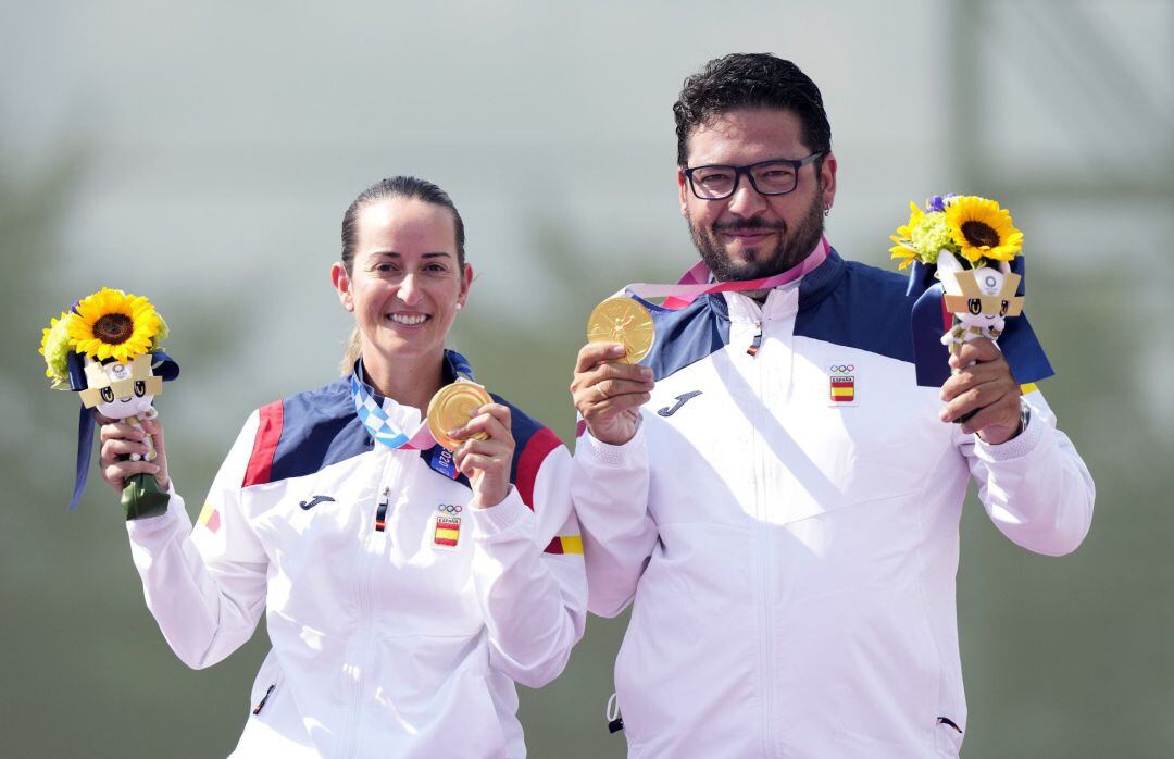 Los deportistas de la UCAM, Fátima Gálvez y Alberto Fernández.