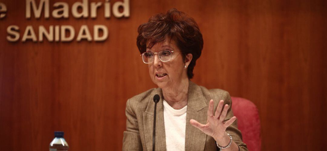 La directora general de Salud Pública en la Comunidad de Madrid, Elena Andradas, interviene en rueda de prensa 