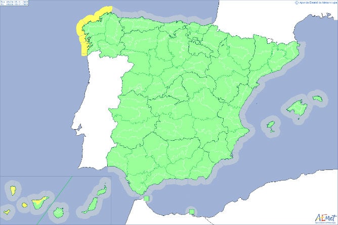 Remite el temporal de oleaje en Galicia donde queda activada la alerta de nivel amarillo