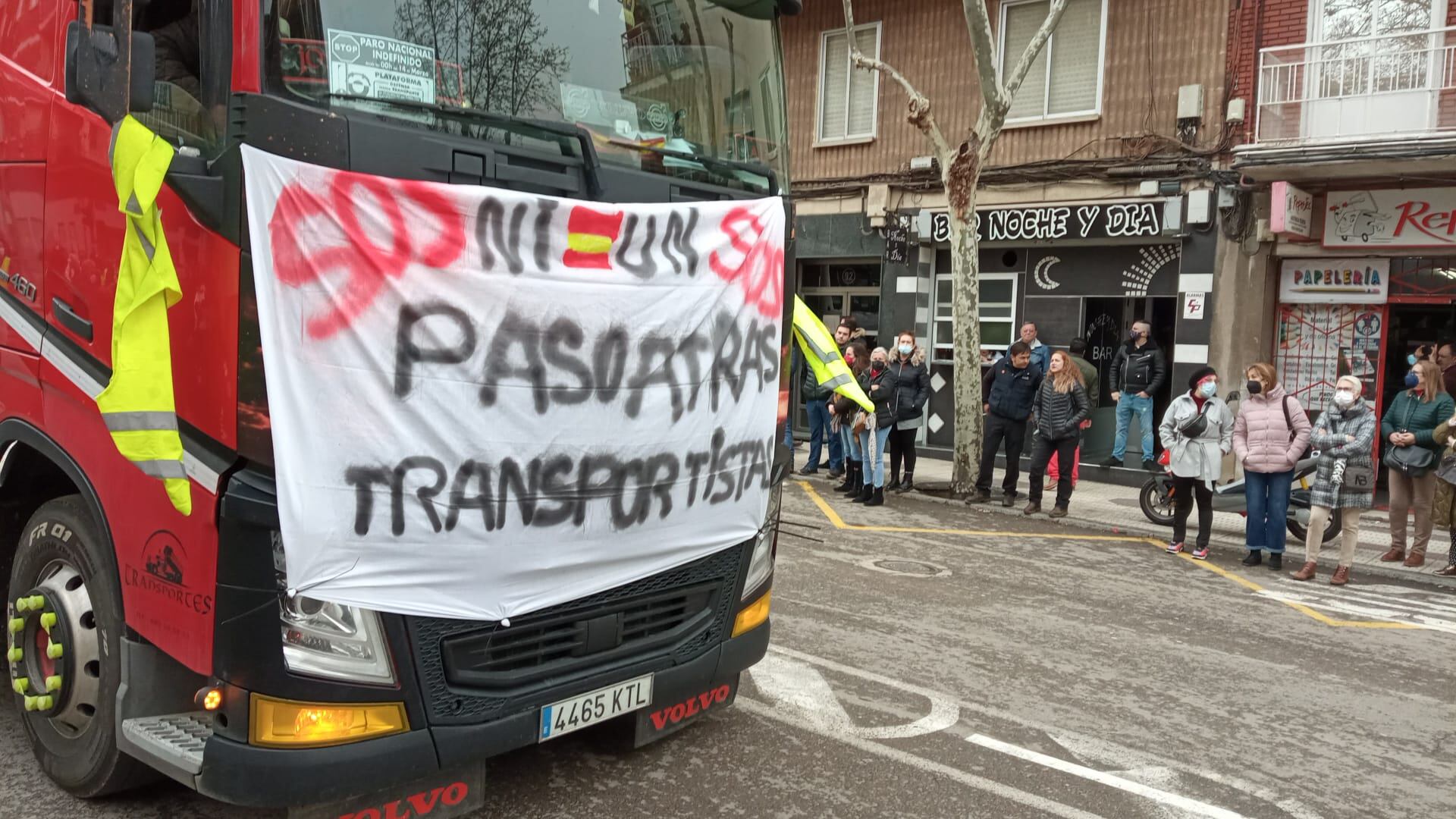 Camión participante en la manifestación de Puertollano