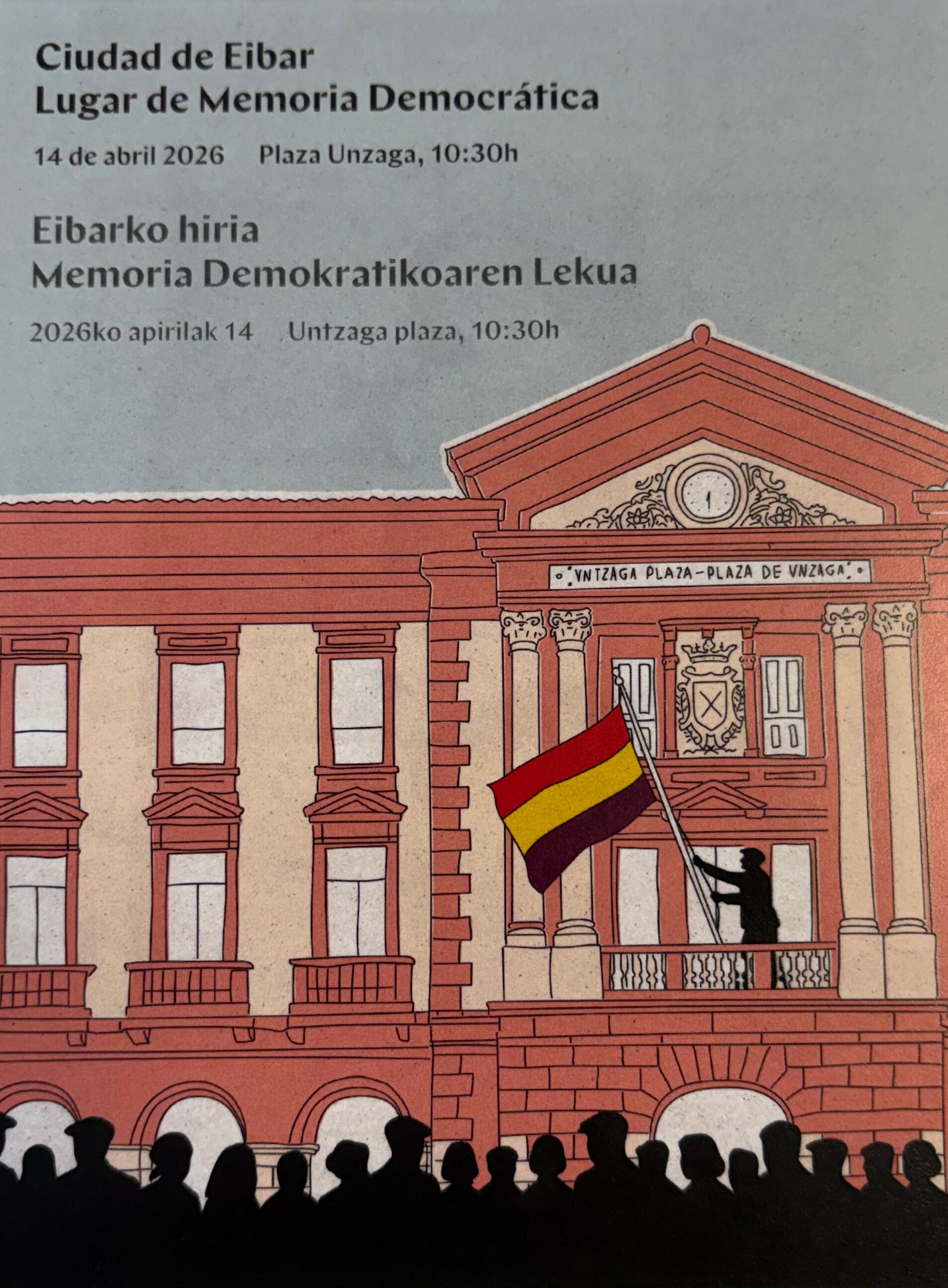 Eibar presenta un elegante cartel para la conmemoración del 95 aniversario de la II República española