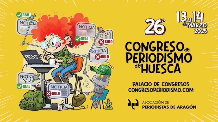 Cartel anunciador de la 26ª edición del Congreso de Periodismo de Huesca