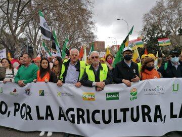 Representación de COAG y ASAJA Andalucía en la protesta de Madrid