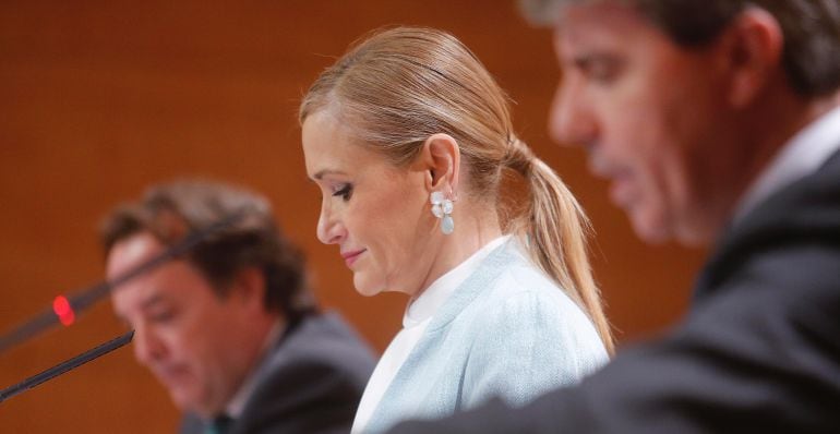 Cristina Cifuentes y Ángel Garrido en la rueda de prensa posterior al Consejo de Gobierno