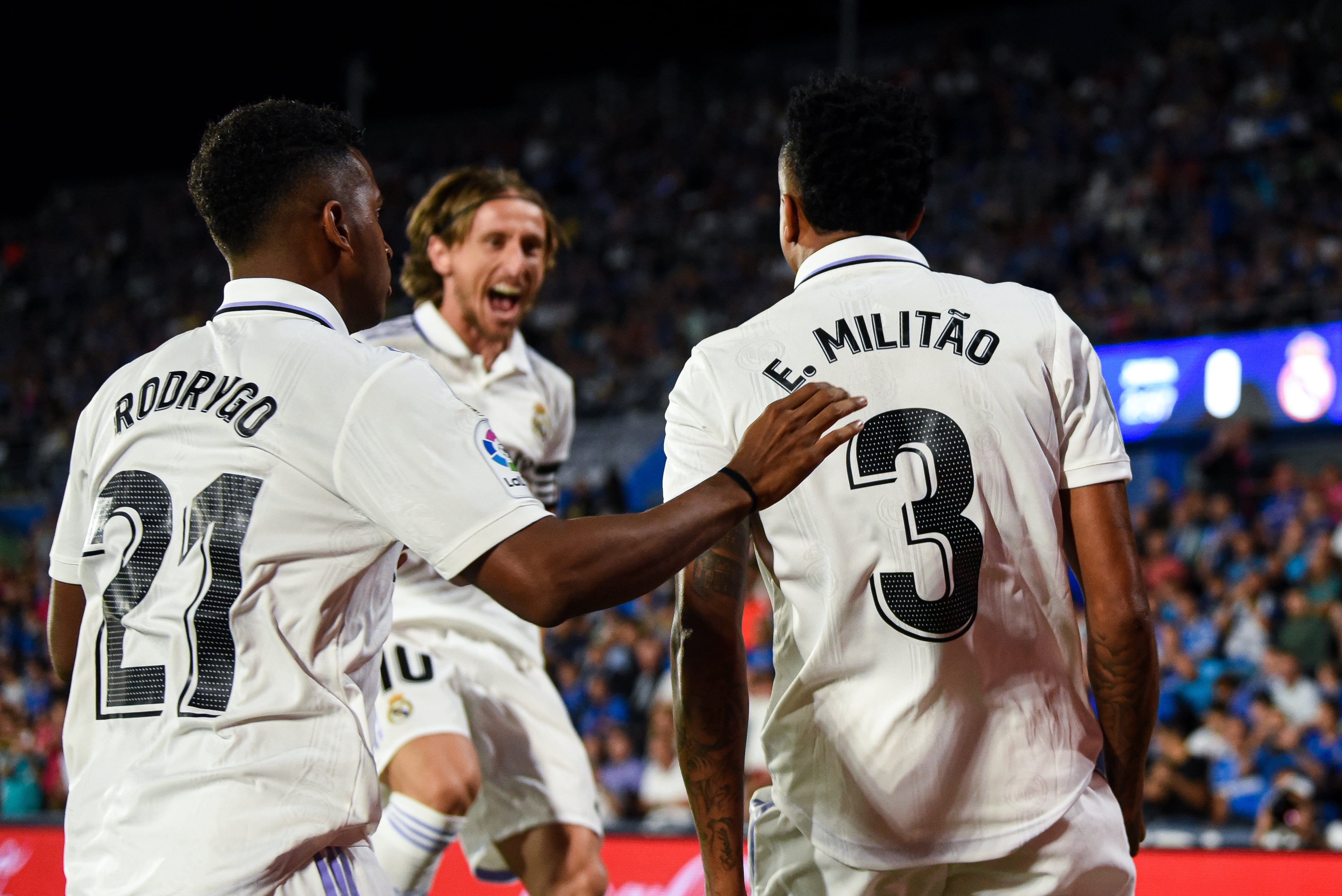 Eder Militao, Rodrygo y Luka Modric