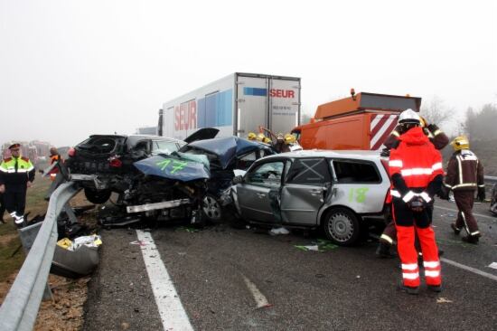 Imatge de l'accident múltiple de Castelldans