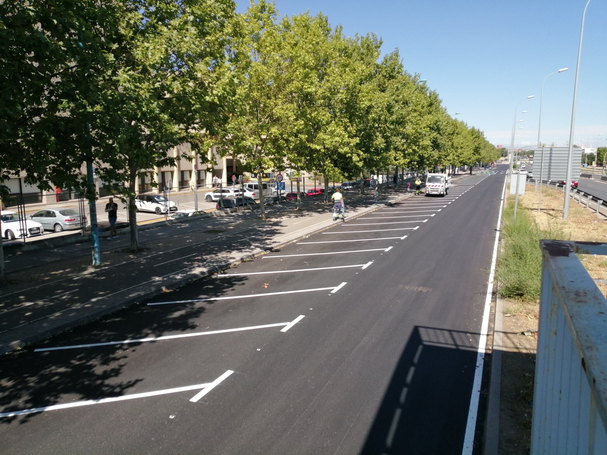 Los nuevos aparcamientos en batería junto al Hospital de Getafe