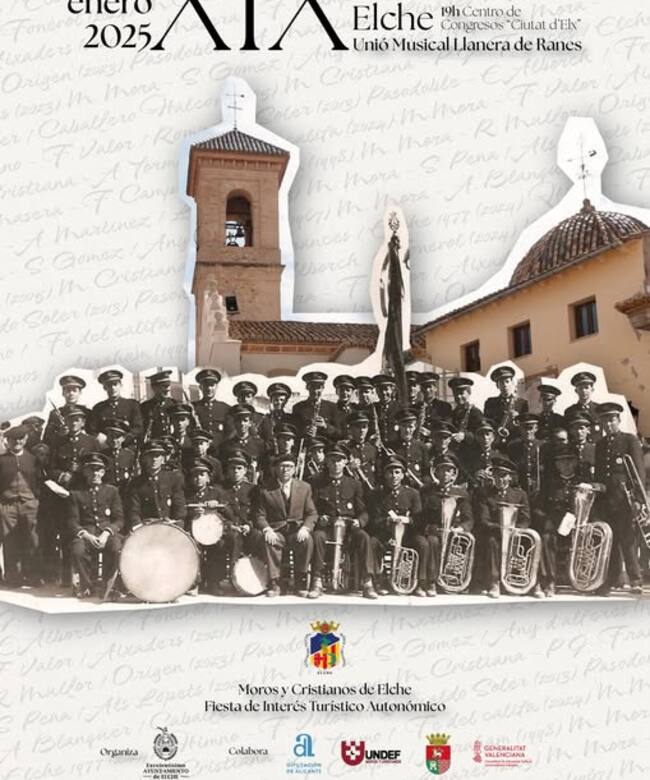Cartel anunciador del concierto de la Unió Musical de Llanera en Elx