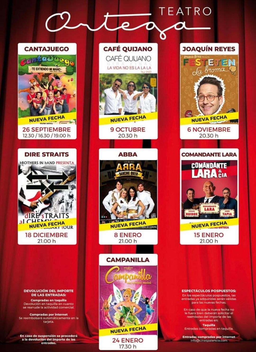 Se reprograman espectáculos en el Teatro Ortega de Palencia