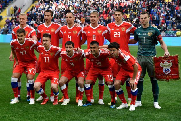 El equipo de Rusia en un amistoso ante Turquía celebrado el pasado 5 de junio.