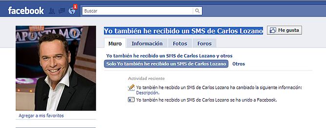 En la red social ya se ha creado un grupo, minoritario, sobre los SMS de Lozano