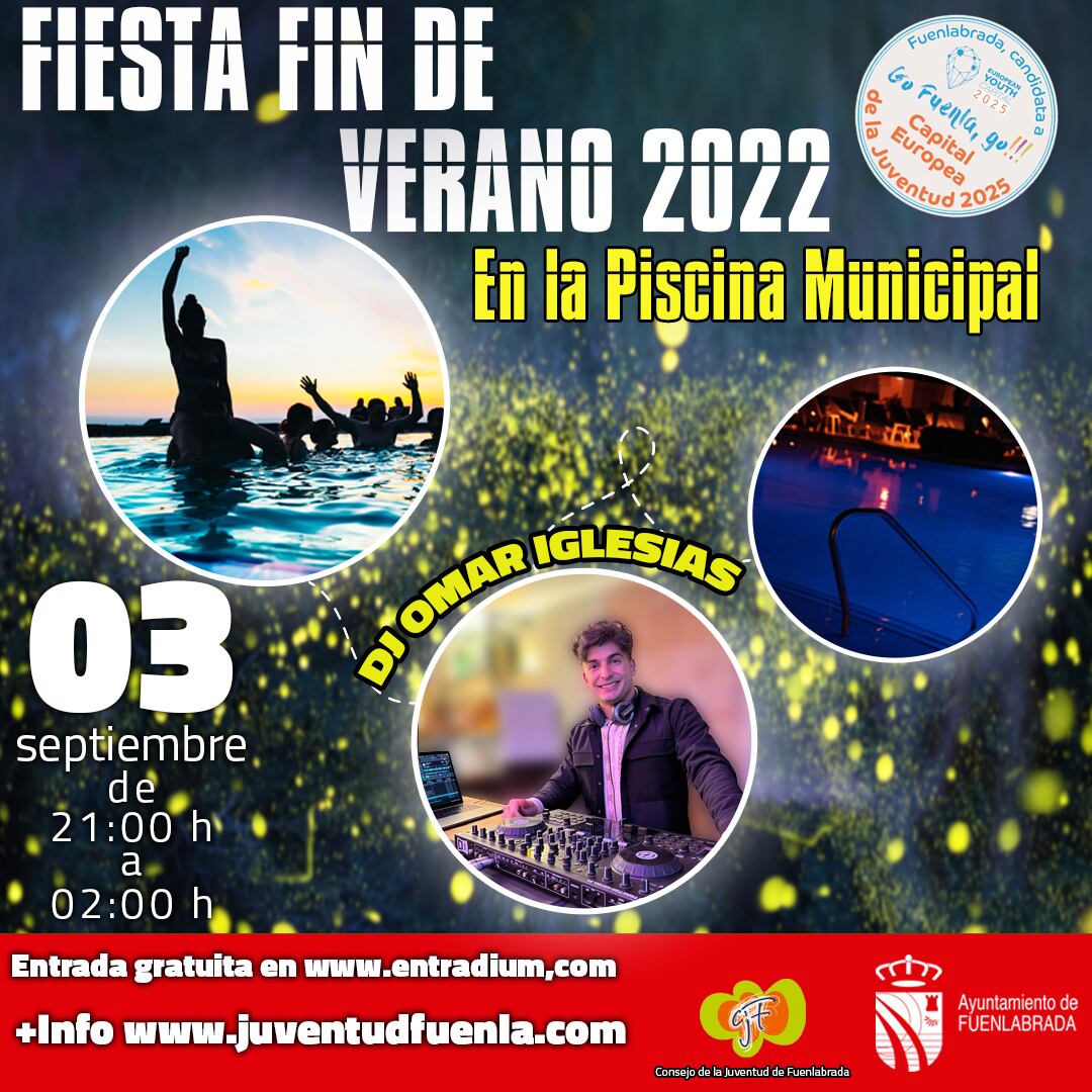 Cartel de la fiesta fin de verano en Fuenlabrada