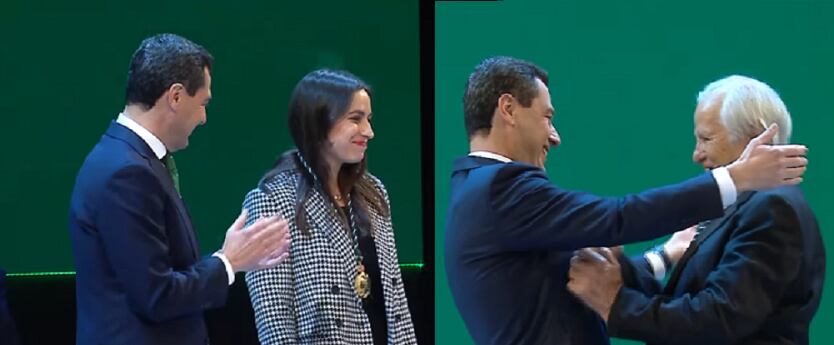 María Sánchez y El Cordobés recibiendo las Medallas de Andalucía