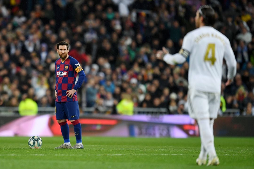 Messi y Ramos, durante El Clásico