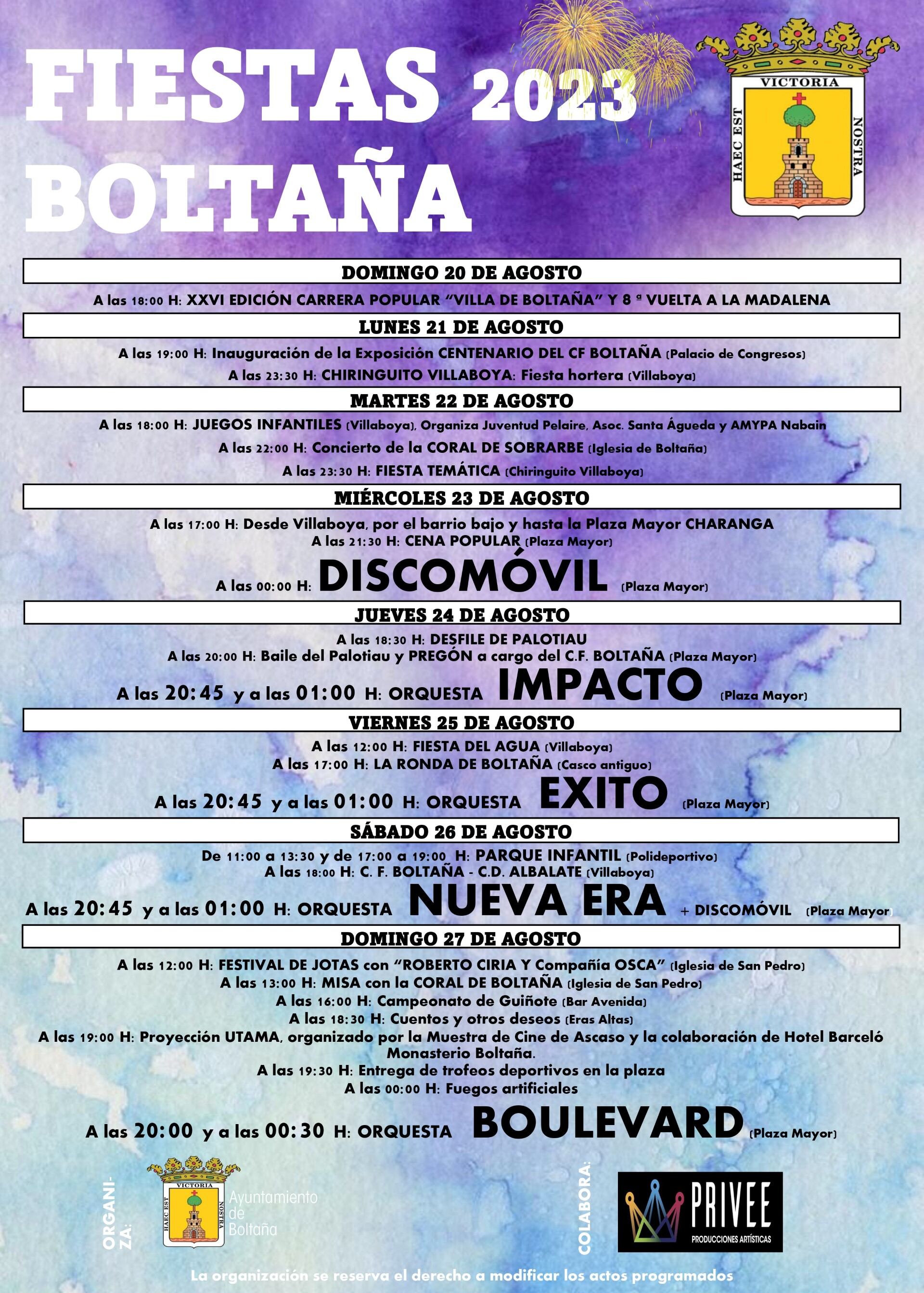 Cartel fiestas Boltaña 2023