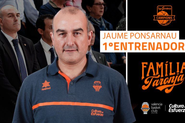 Jaume Ponsarnau, oficial como primer entrenador del Valencia Basket.