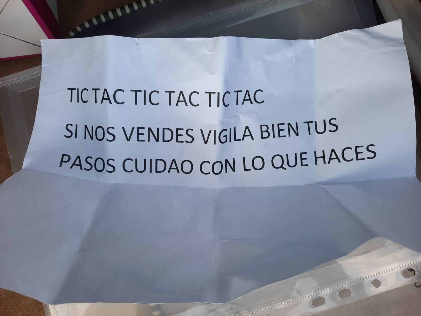 Uno de los anónimos recibidos por el concejal del PP