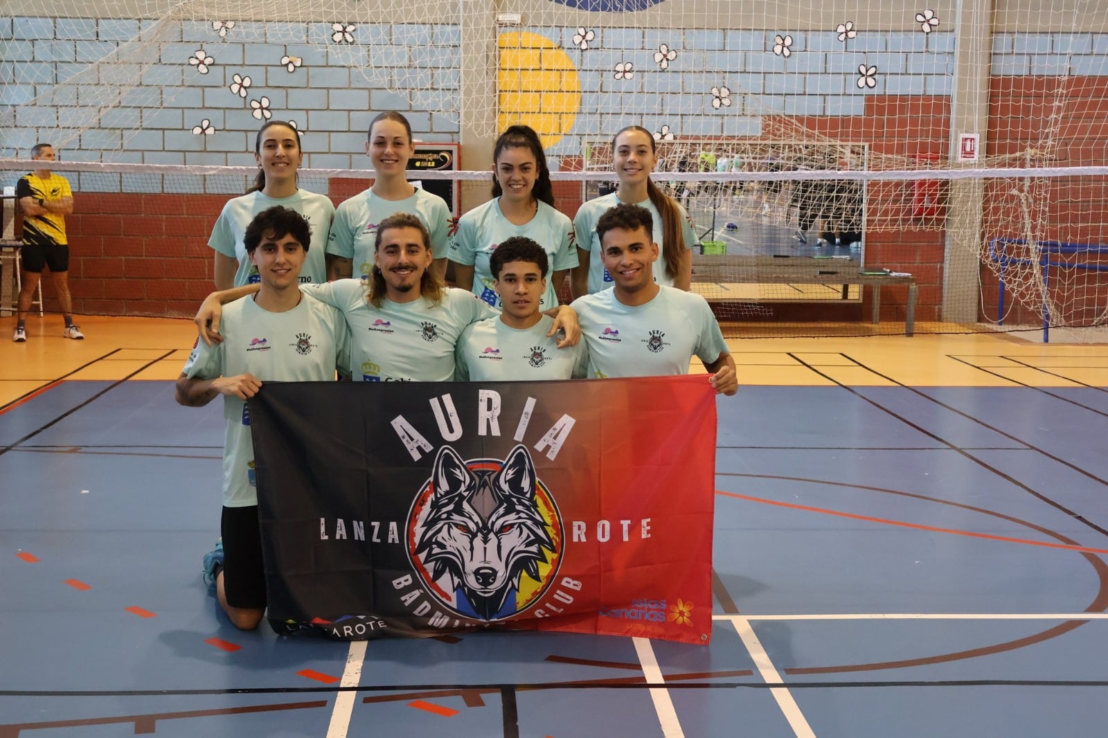 Jugadores del Auria Bádminton, en la la Liga Nacional de Clubes.