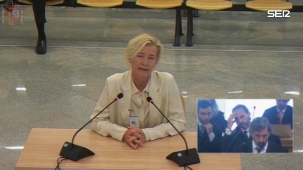La actriz Ana Duato durante su declaración en la Audiencia Nacional