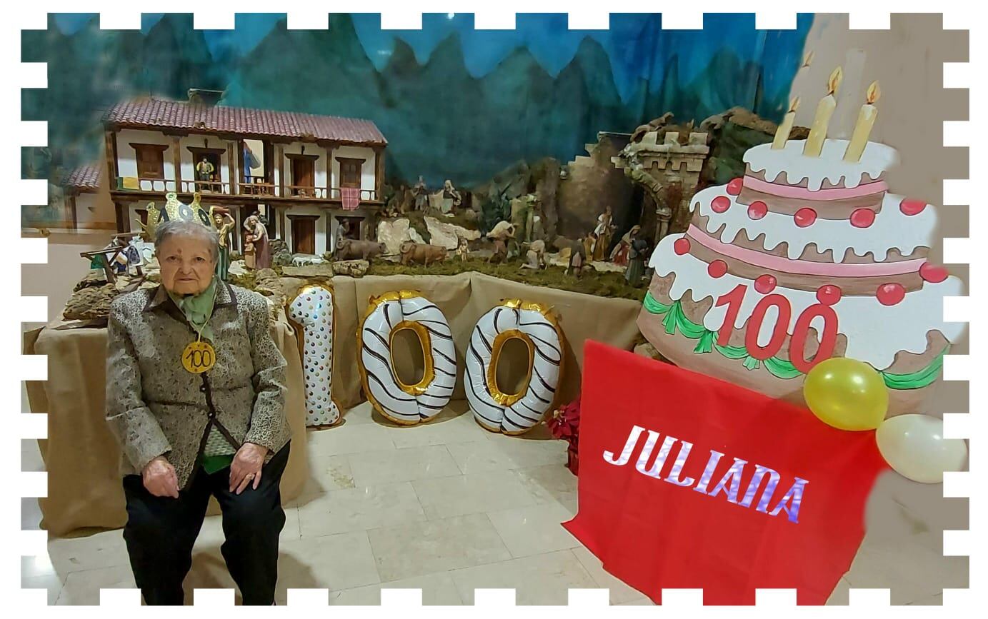 Juliana cumple 100 años en la residencia de San Bernabé de Palencia