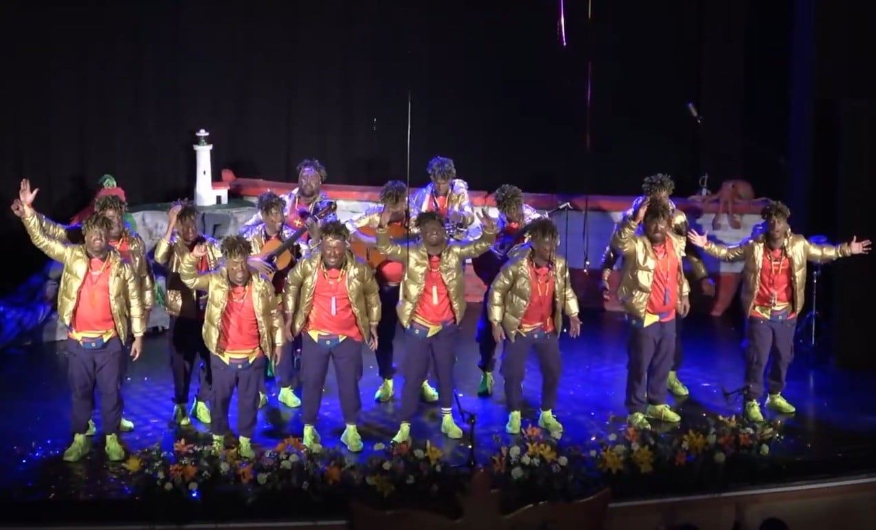 Actuación de 'Una Chirigota Amena' de Úbeda, primer premio en la modalidad el año pasado.