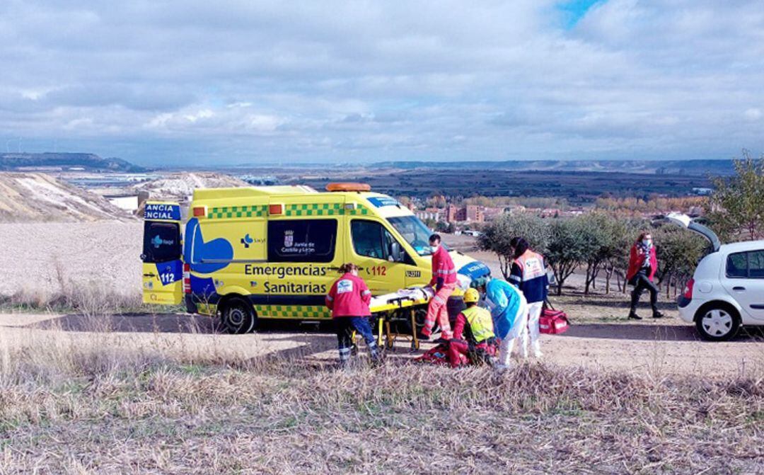 Rescate del ciclista herido