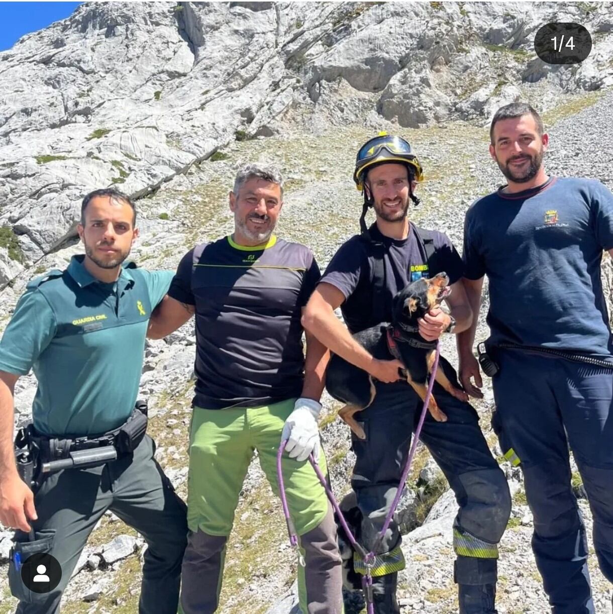 Intervinientes en el rescate del perro