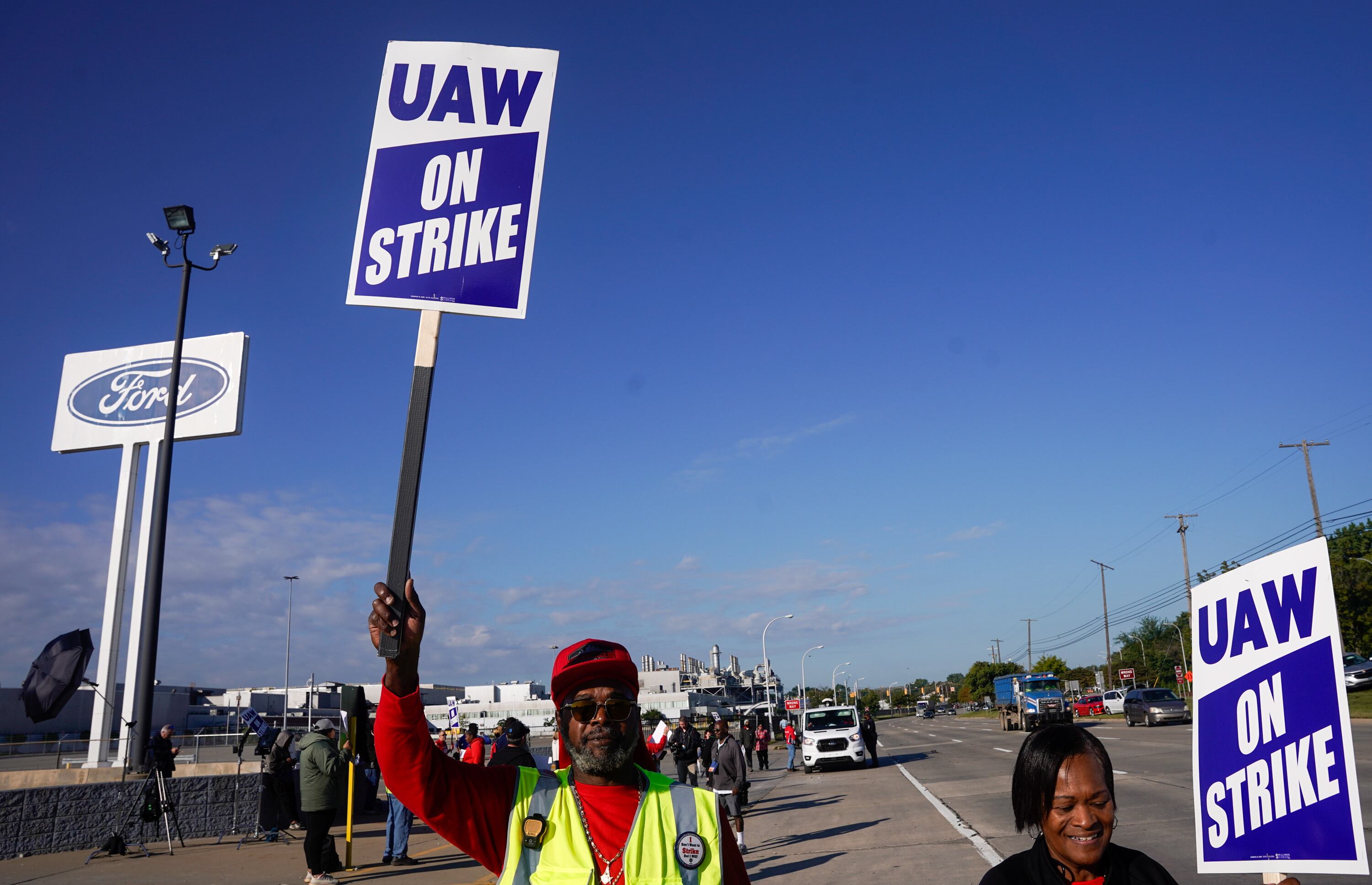 Trabajadores de Ford durante una de sus huelgas