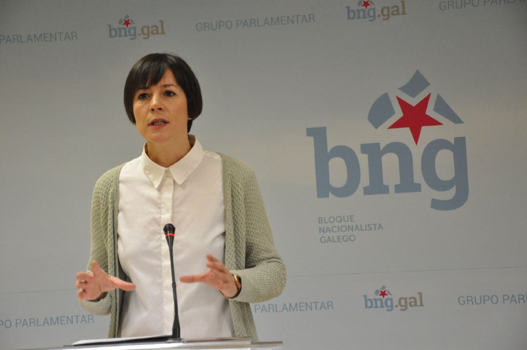 Ana Pontón durente una comparecencia en la sede del BNG