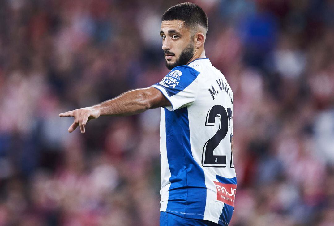 BILBAO, SPAIN - OCTOBER 30: Matias Vargas of RCD Espanyol reacts during the Liga match between Athletic Club and RCD Espanyol at San Mames Stadium on October 30, 2019 in Bilbao, Spain. (Photo by Juan Manuel Serrano ArceGetty Images)