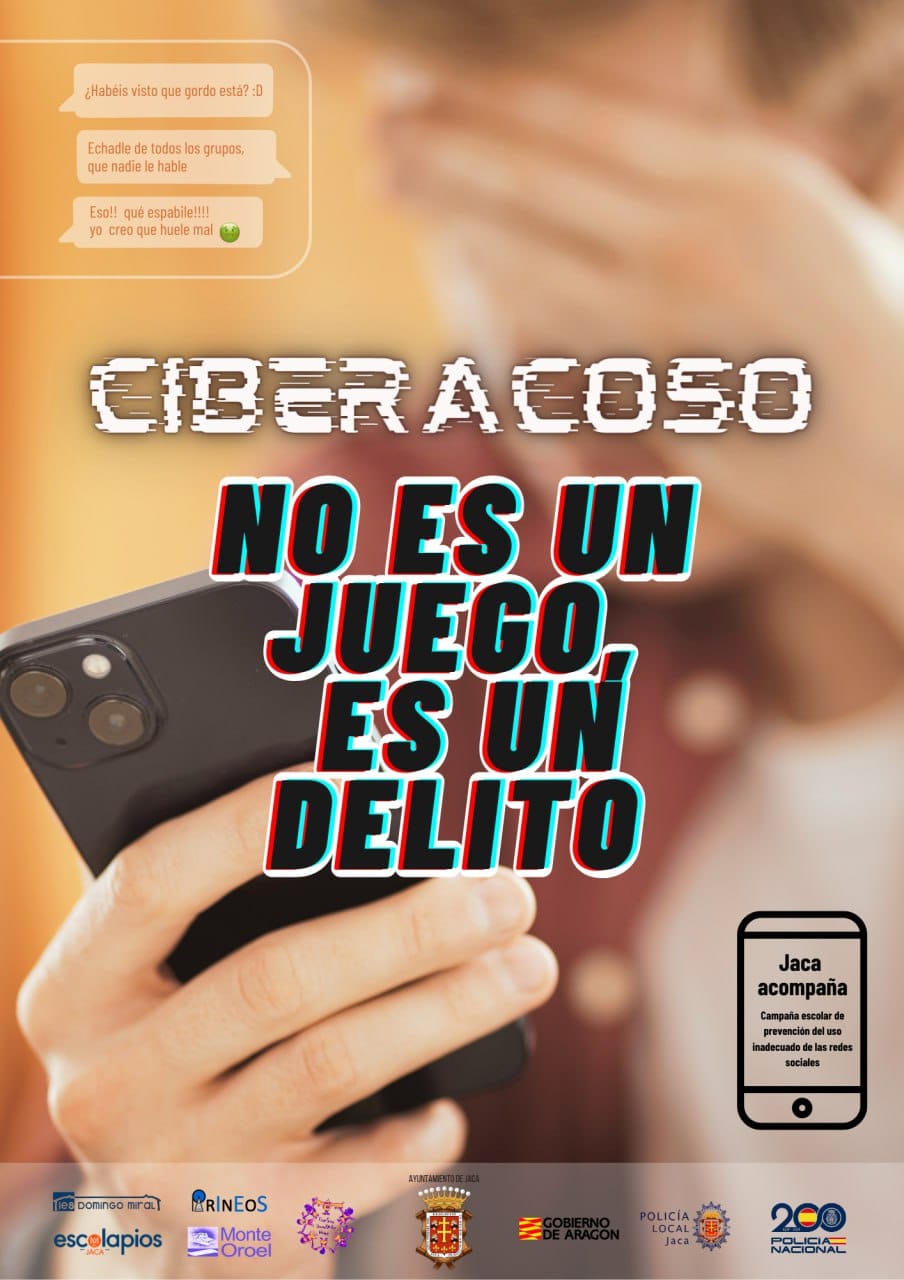 Cartel de Jaca Acompaña, una campaña contra ciberacoso