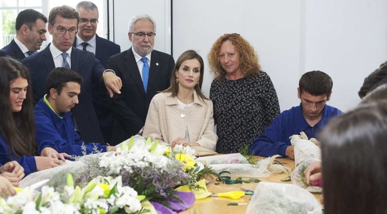 La reina Letizia en la visita al IES San Rosendo de Mondoñedo