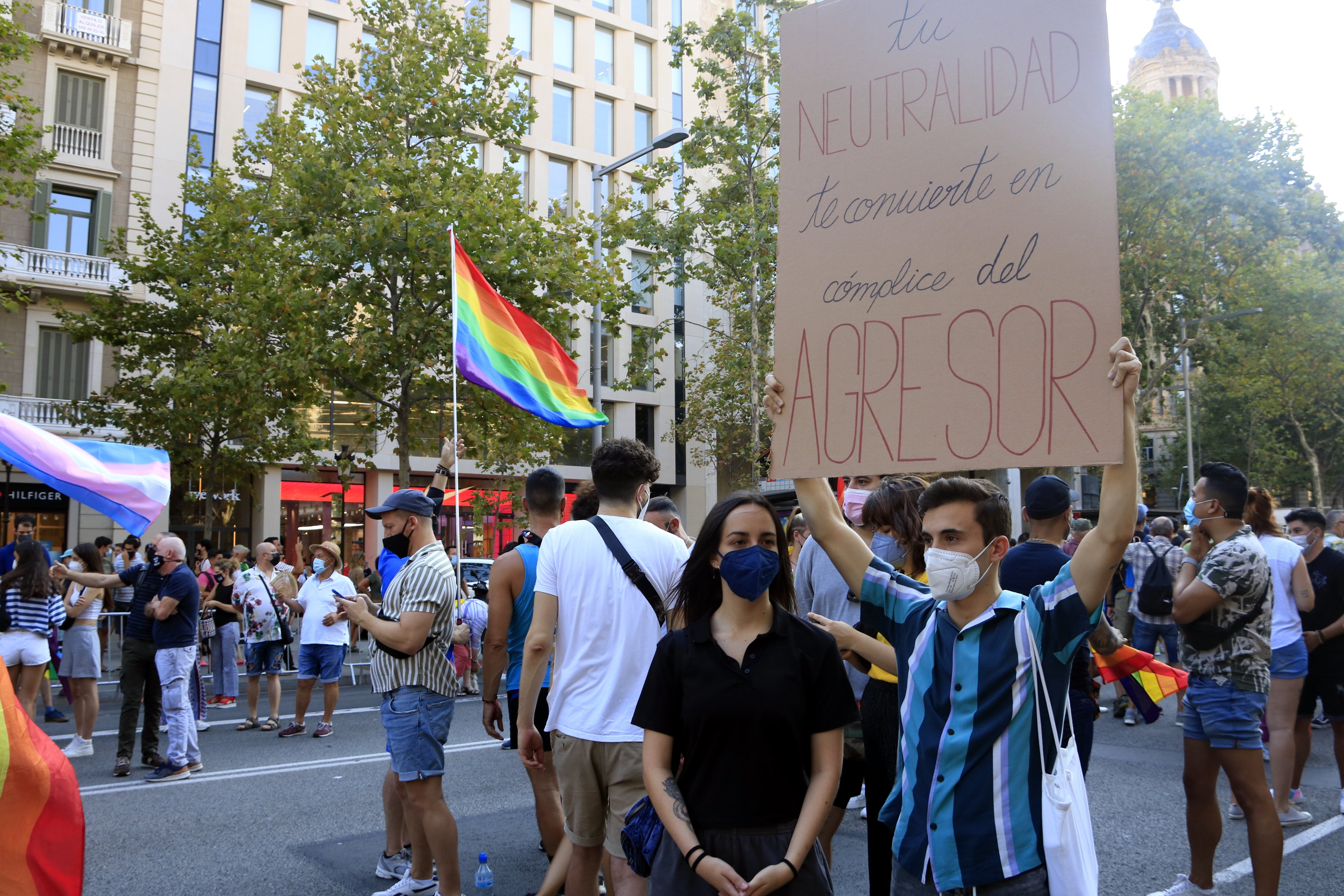 Concentració contra violència LGTBI-fòbica a Barcelona el 2021 (ACN)