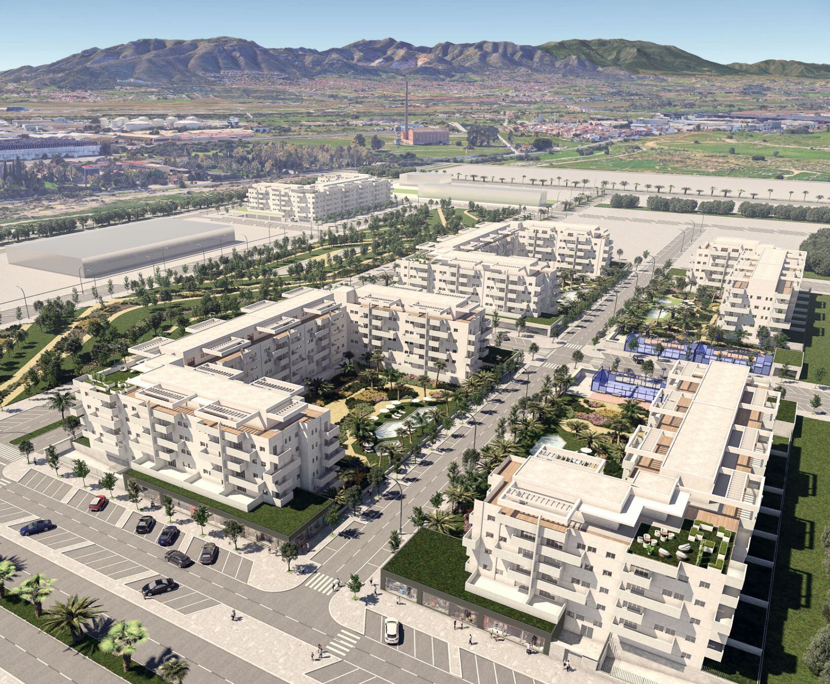 Recreación del futuro desarrollo en Cortijo Merino