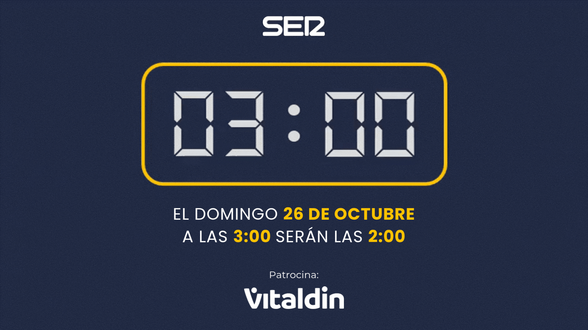 A las 03:00, los relojes deberán retrasarse una hora, pasando a marcar las 02:00.