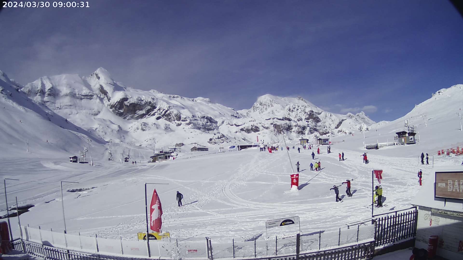 Así luce Candanchú, a través de la webcam, en esta mañana de sábado